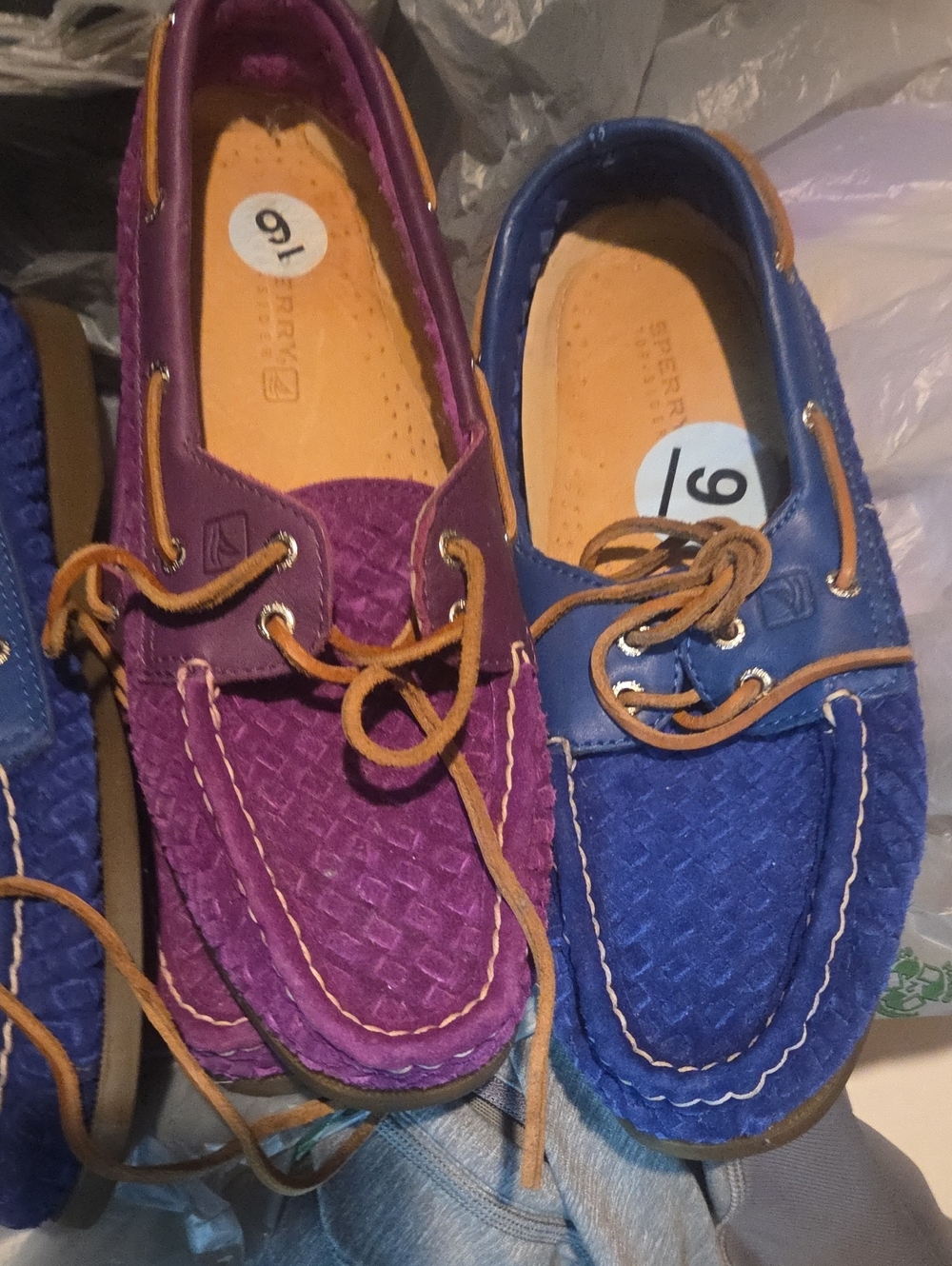 Sperry Woven Moccasin Boat Shoes - Purple & Blue
